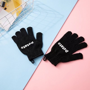 Bath gloves with print logo