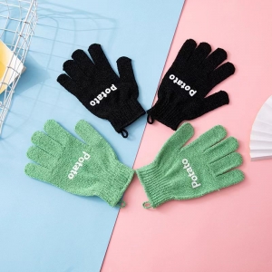 Bath gloves with print logo