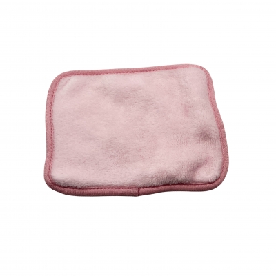 Pink rectangle coral fleece facial cleaner