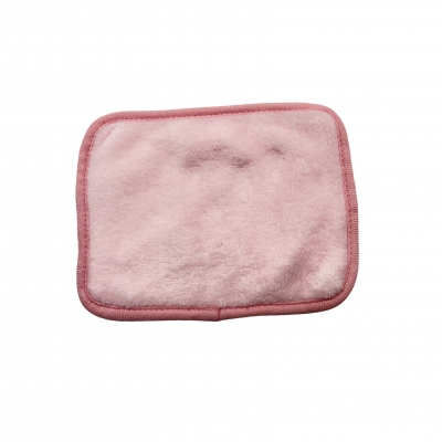 Pink rectangle coral fleece facial cleaner