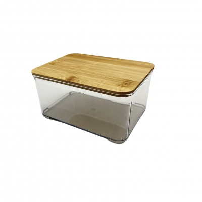 PET  storage box with bamboo cover