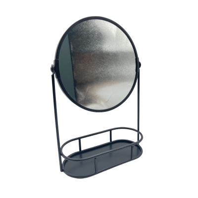 Steel  table mirror with organizer