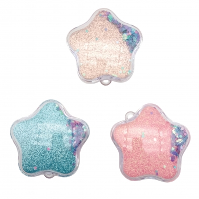 Transparent shiny sequin five-pointed star hairbrush